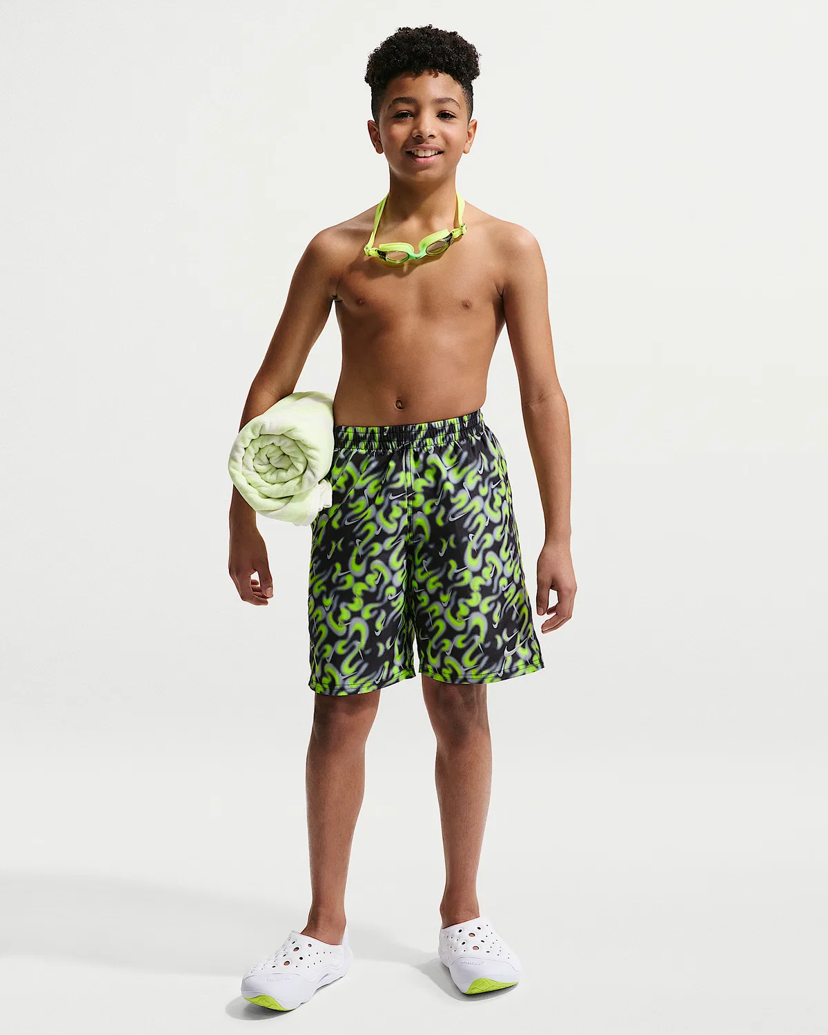 Детские (мальчиковые) плавки Nike Swim Breaker 7" с боксерской подкладкой, Black