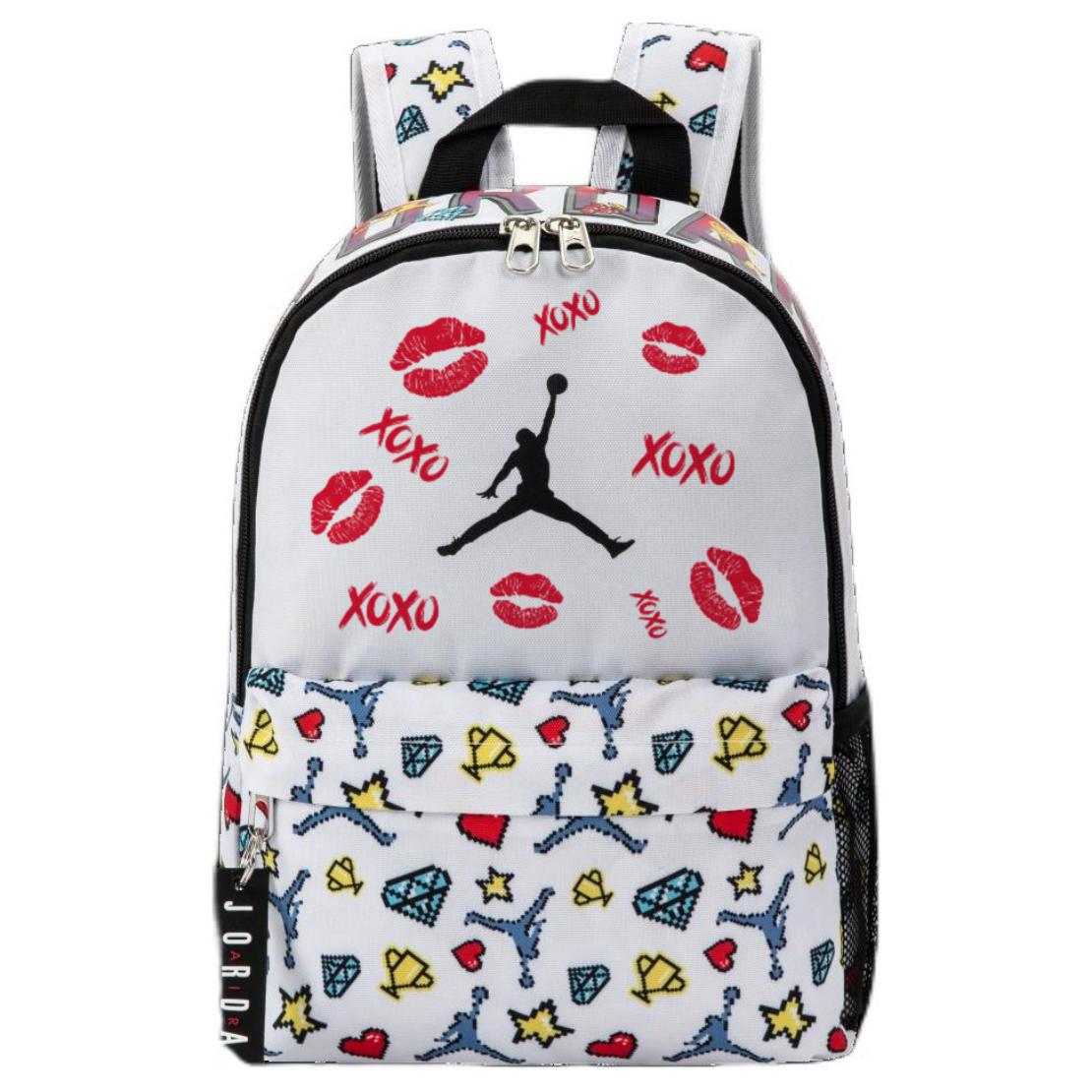 

Jordan Полиэстеровый рюкзак обычный унисекс белый, Cartoon Lip Print