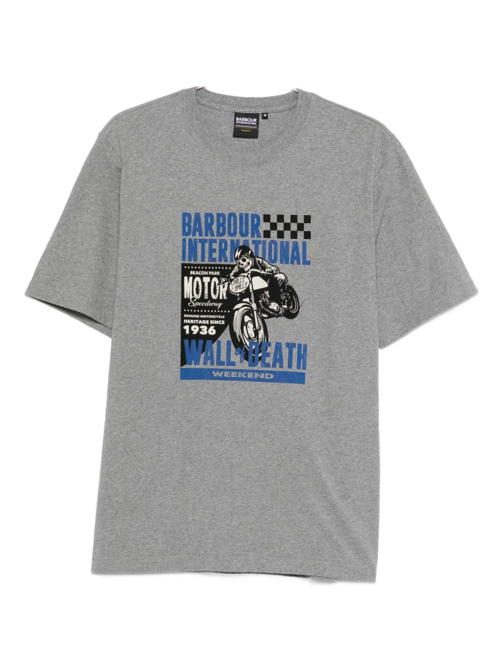 

Футболка с принтом мотоцикла Barbour International, серый