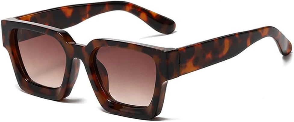 

Популярные модные квадратные солнцезащитные очки конфетных цветов для женщин в стиле ретро-панк, сине-зеленые оттенки, защита от ультрафиолета UV400, модные солнцезащитные очки для мужчин WNCKSQ, Leopard Tea Gradient