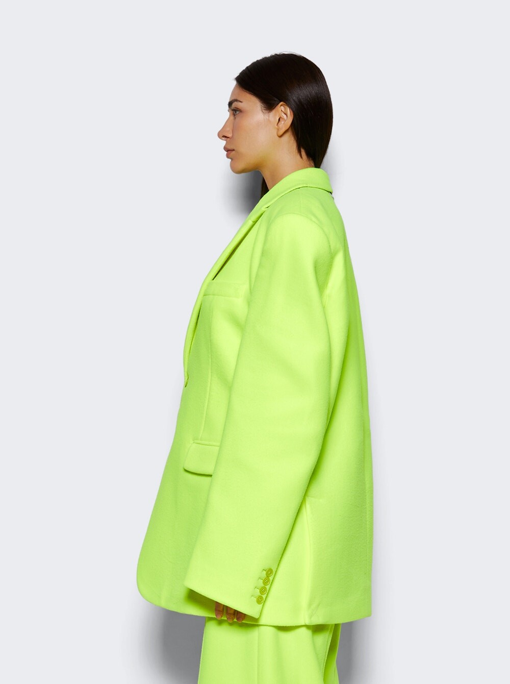 

Флисовый пиджак-пиджак строгого кроя VETEMENTS, цвет Flurorescent Yellow
