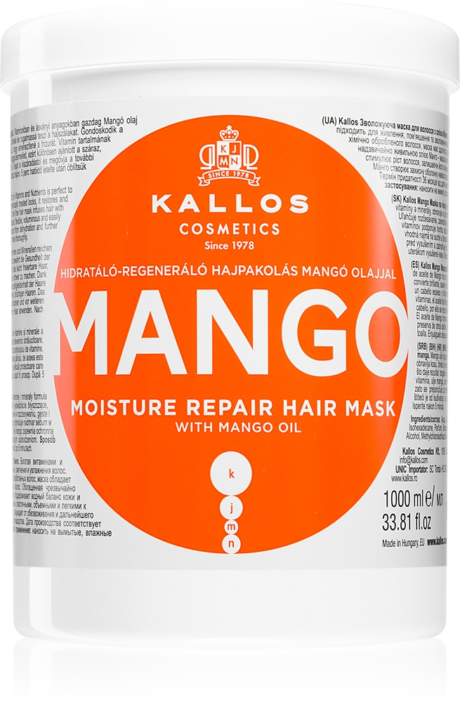 

Kjmn профессиональная укрепляющая маска с маслом манго Kallos, 1000 мл