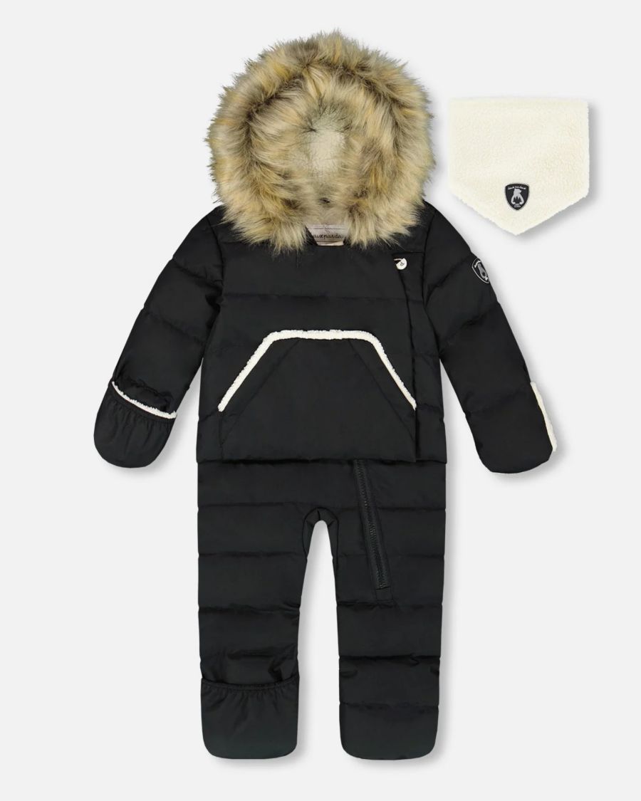 

Детский комбинезон унисекс, удобный для ношения в автокресле, черный - для малышей Deux par Deux, Black