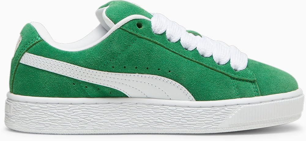 Детские кроссовки Puma Unisex-Child Suede XL (для детей постарше), белый/зеленый — фото 3