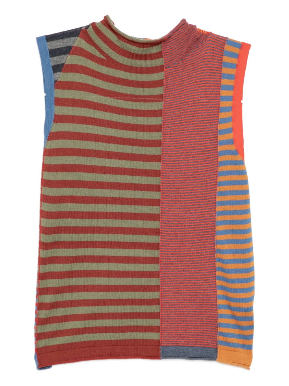 

Топ в полоску с воротником-стойкой YANYAN KNITS, красный