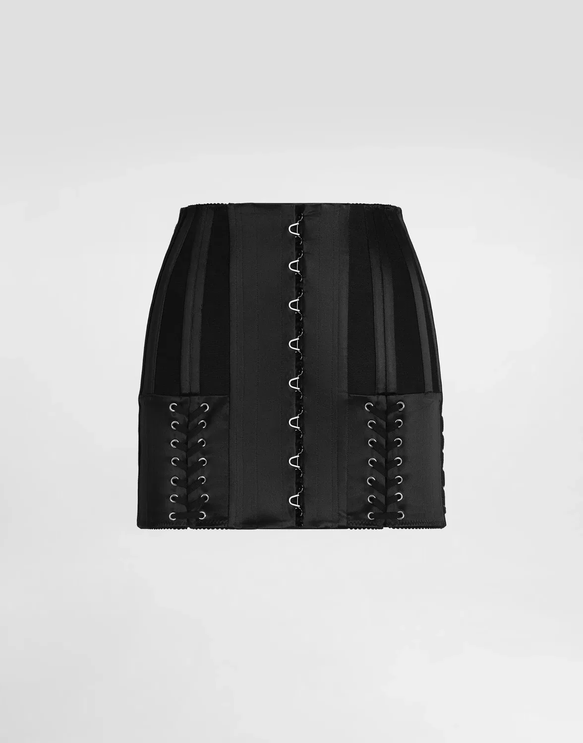 Мини-юбка из стрейч-сатина DOLCE & GABBANA, черный