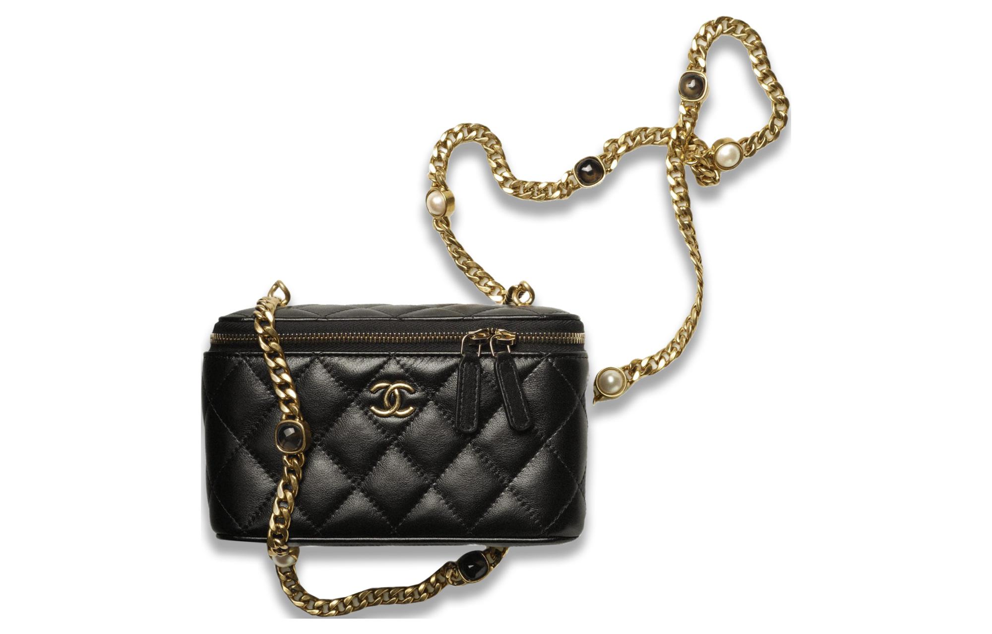 CHANEL Кожаная сумка-бокс через плечо женская черная — фото 2