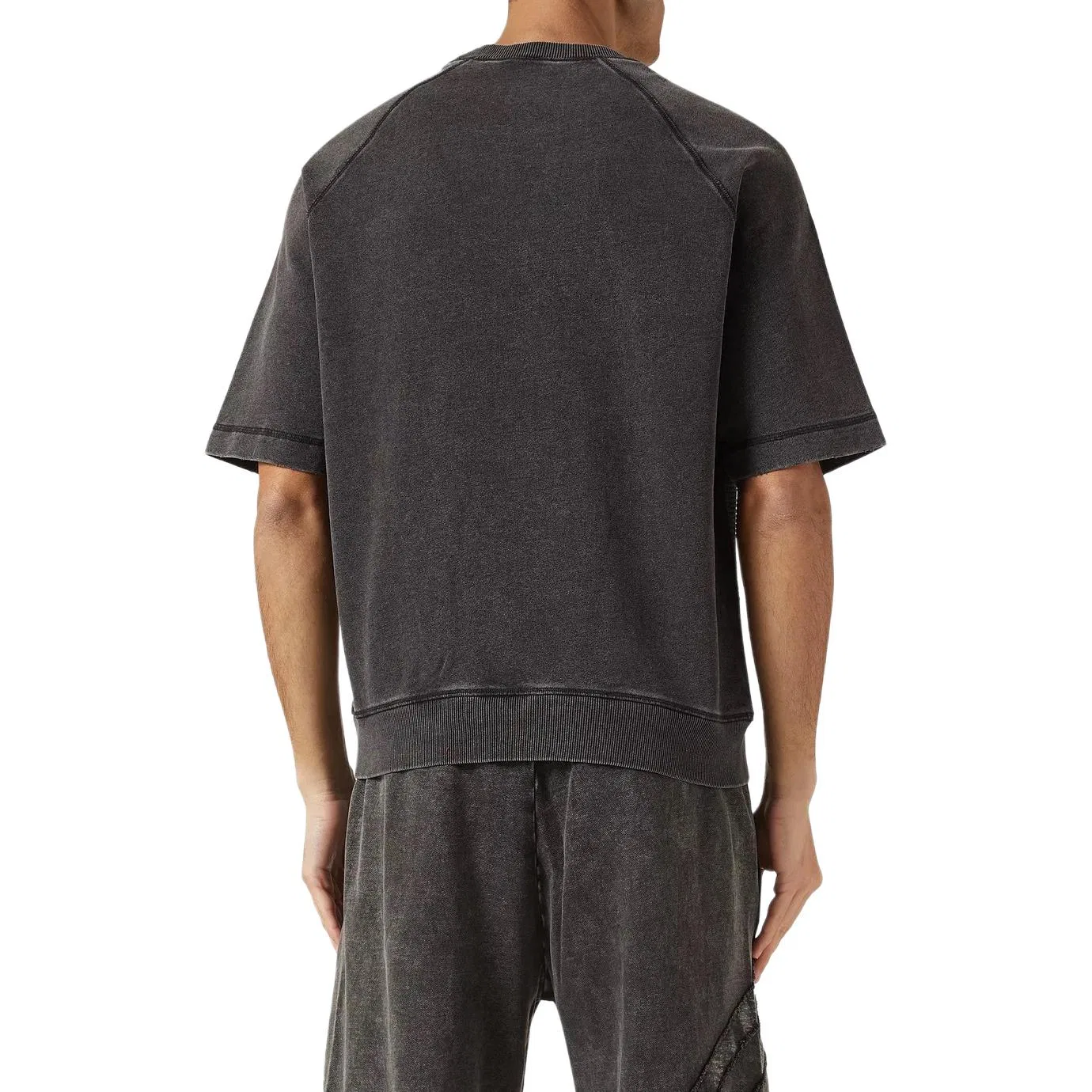 Футболка мужская black, с круглым вырезом, тонкая DIESEL — фото 4
