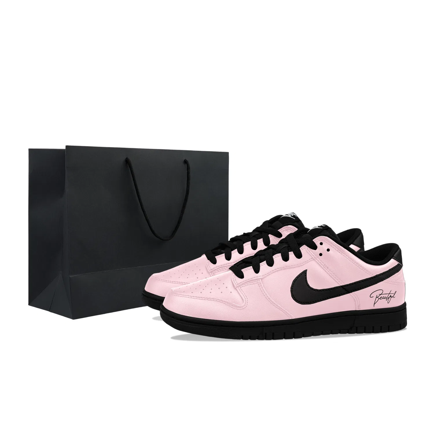 Кроссовки кожаные Nike Dunk Low розовые