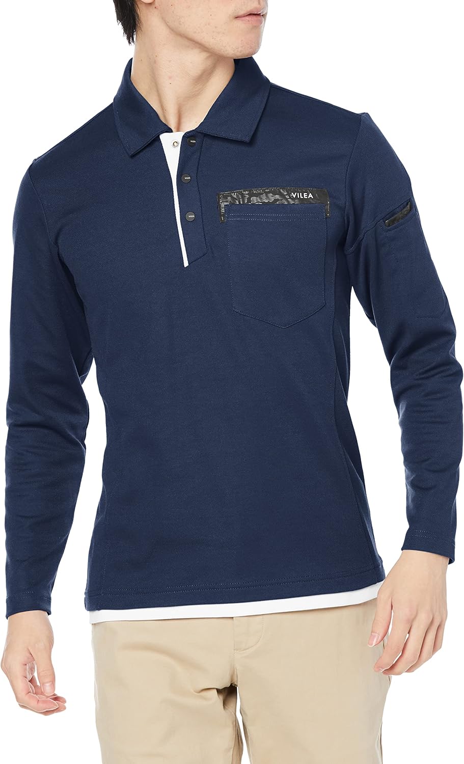 

Мужская рубашка-поло с длинным рукавом Murakami 501 Hooh, темно-синий