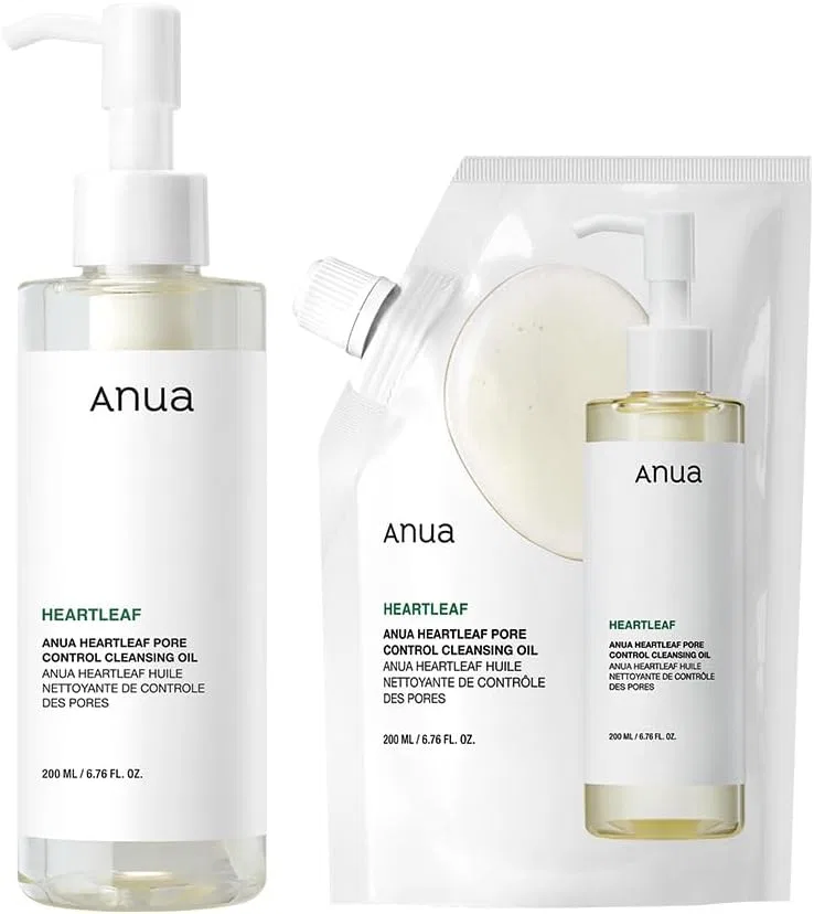 Гидрофильное масло Anua — Масло для снятия макияжа с хуттунией Heartleaf Pore Control + сменный блок, 200 мл