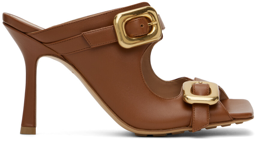 

Коричневые мюли с эластичной пряжкой Bottega Veneta