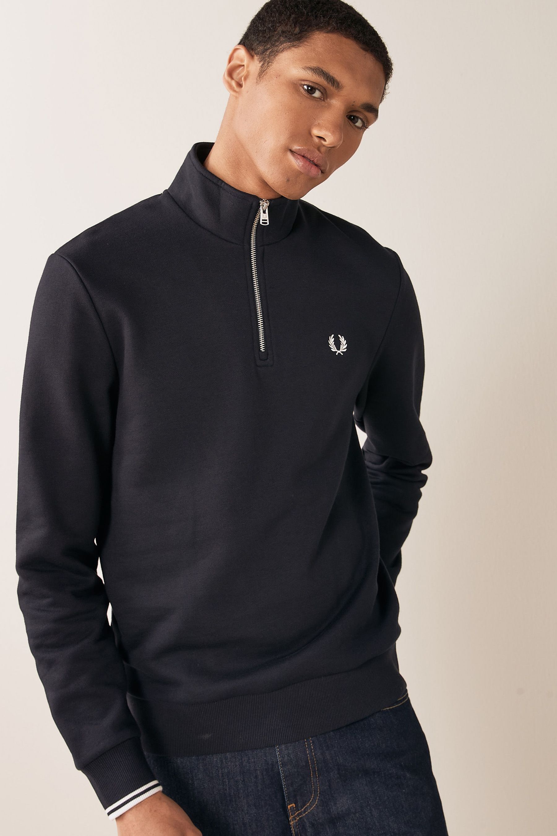 

Мужская толстовка на короткой молнии Fred Perry, синий