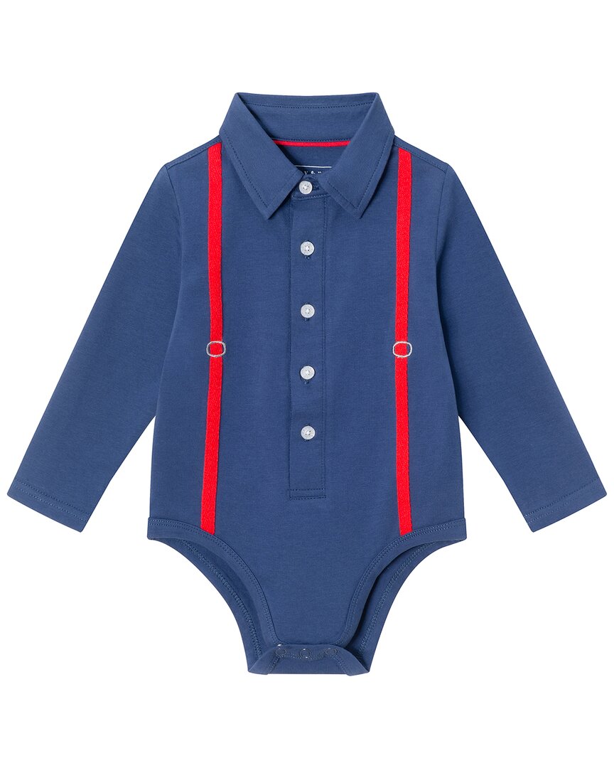Комплект из рубашки Andy & Evan Suspender Shirtzie и брюк Terry, синий — фото 3