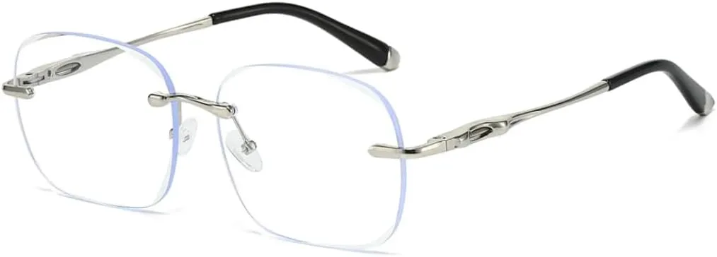 

Ретро безрамочные солнцезащитные очки овальной формы с градиентным переходом для женщин и мужчин, класса люкс, защита от УФ-излучения UV400 TOIPASTN, Silvery White