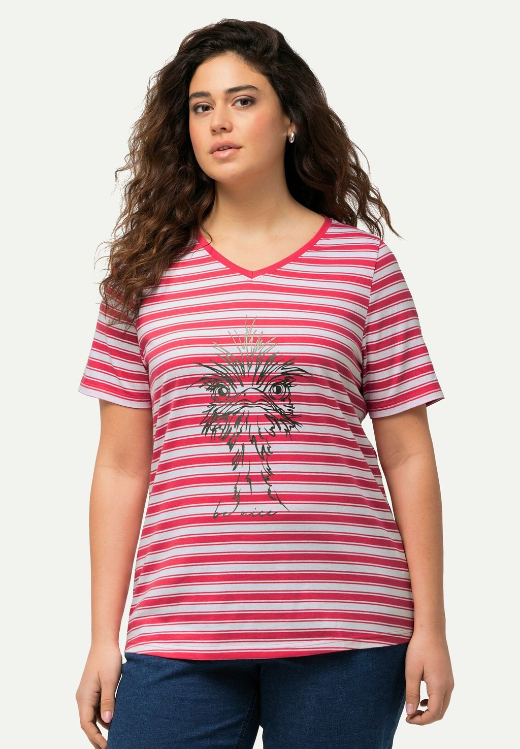 

Футболка с принтом STRIPED ANIMAL GRAPHIC Ulla Popken, розовый