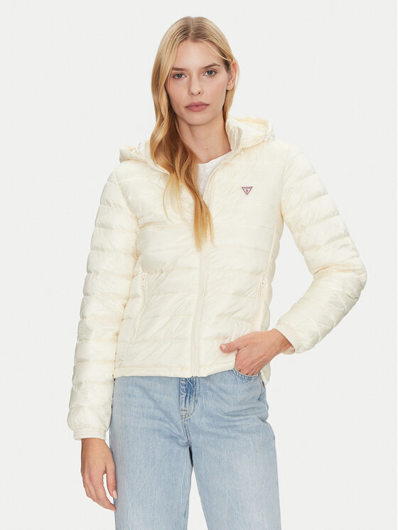 

Пуховик стандартного кроя W5RL99 WHAB2 Guess Jeans, экрю