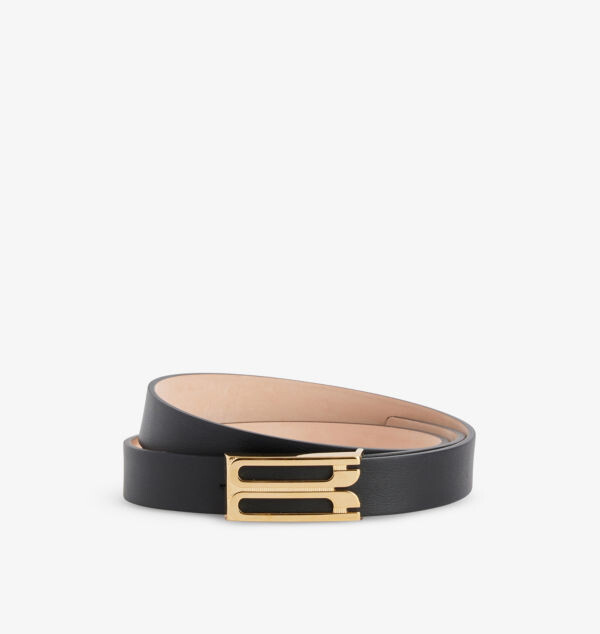 

Ремень кожаный Brand-Design-Plaque Victoria Beckham, черный