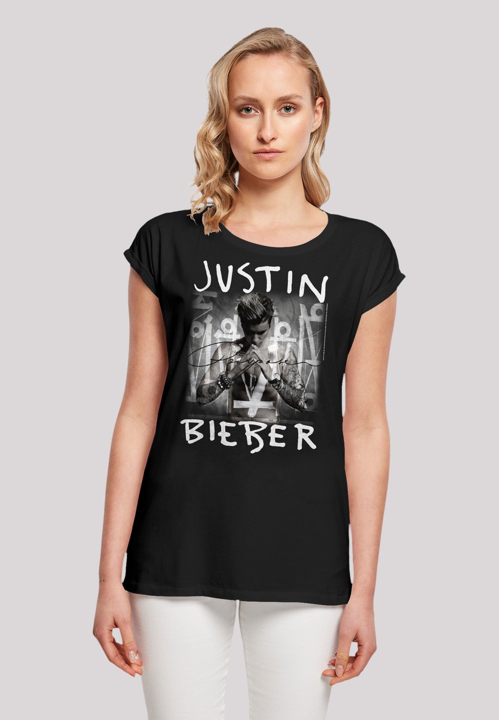 

Футболка с принтом JUSTIN BIEBER PURPOSE ALBUM COVER F4NT4STIC, черный