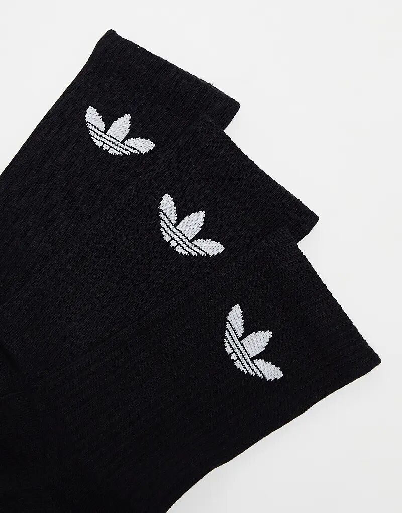 Носки Adidas Originals Trefoil Cushion, 3 пары, чёрного цвета — фото 2