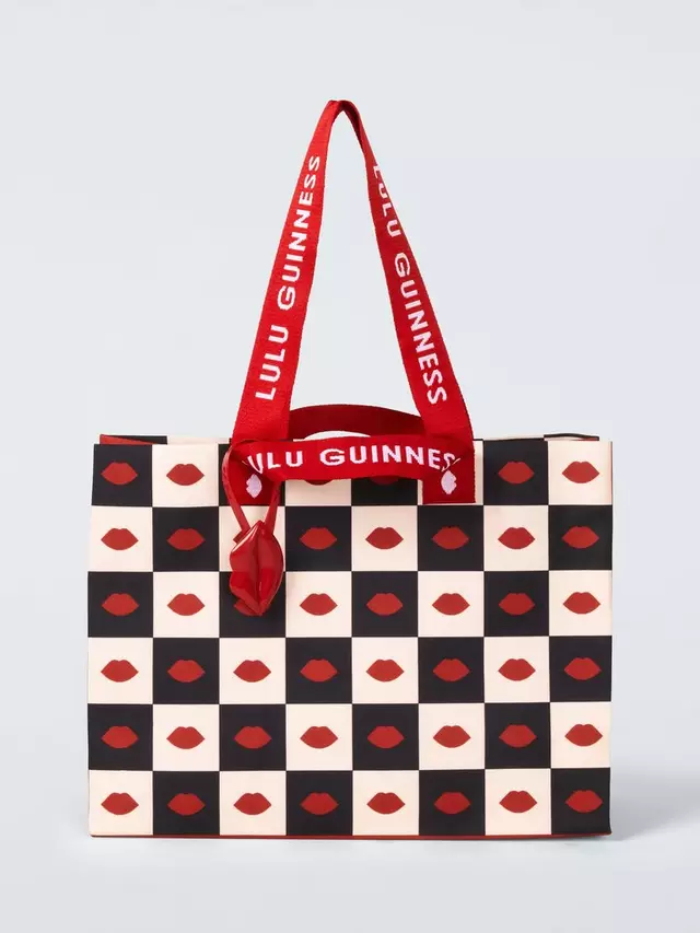 

Сумка тоут Lulu Guinness Checkered, цвет red/black