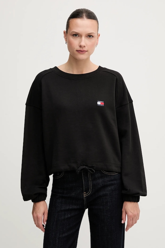

Хлопковая блузка Tommy Jeans, черный