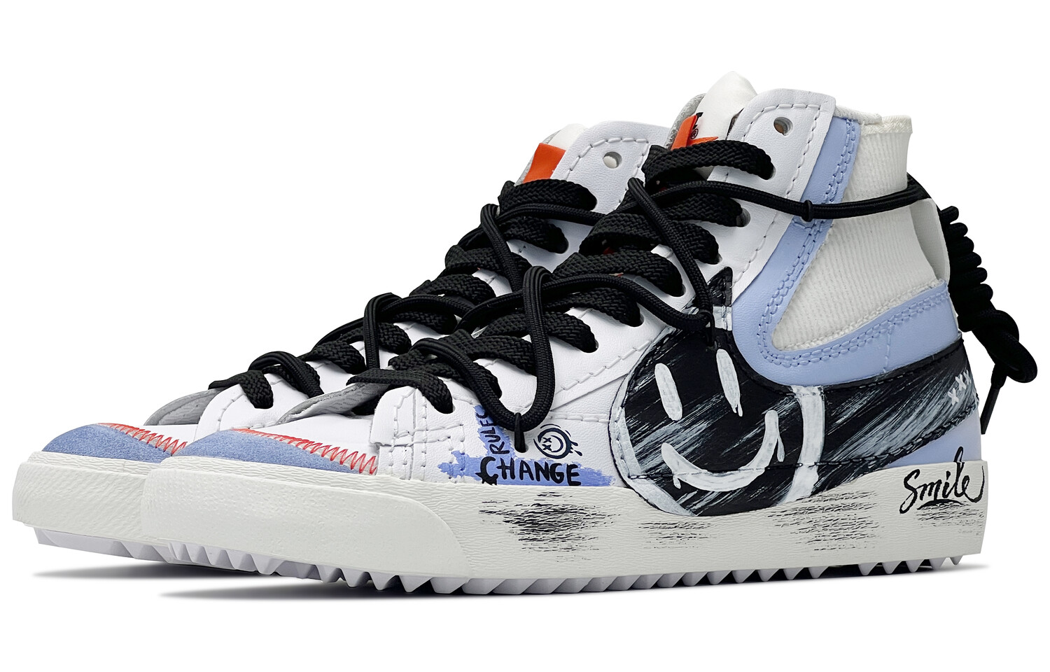 

Кроссовки Nike Blazer Skateboarding Shoes Unisex Mid-top White/blue, синий