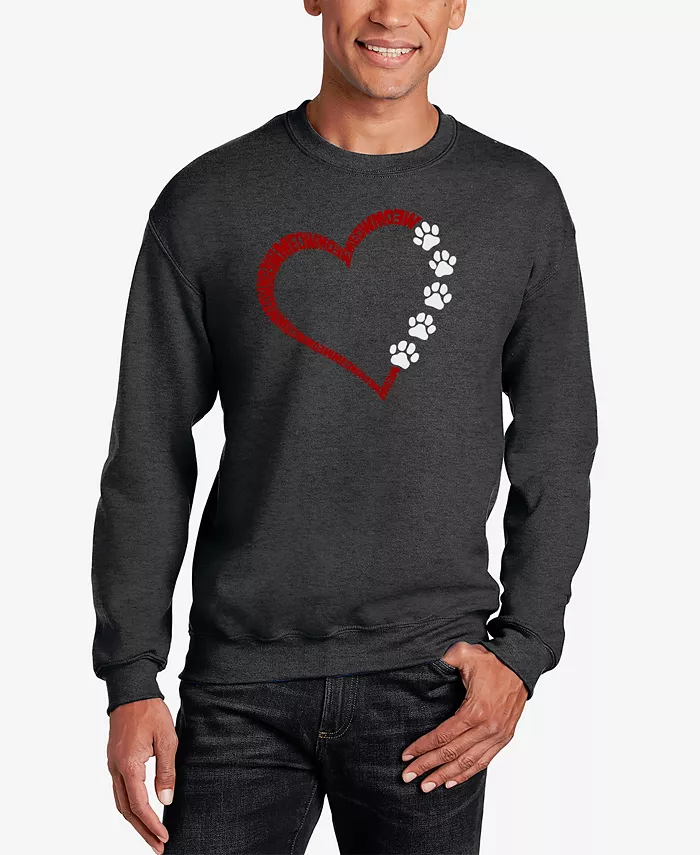 

Мужской свитшот с принтом Meow Heart Word Art LA Pop Art, серый