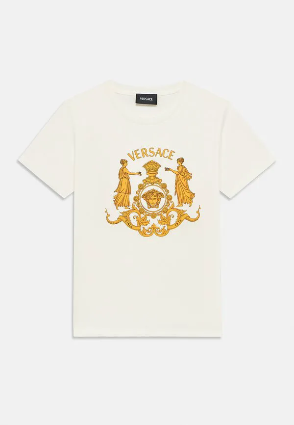Футболка унисекс с принтом герба зала героев Versace, Bianco
