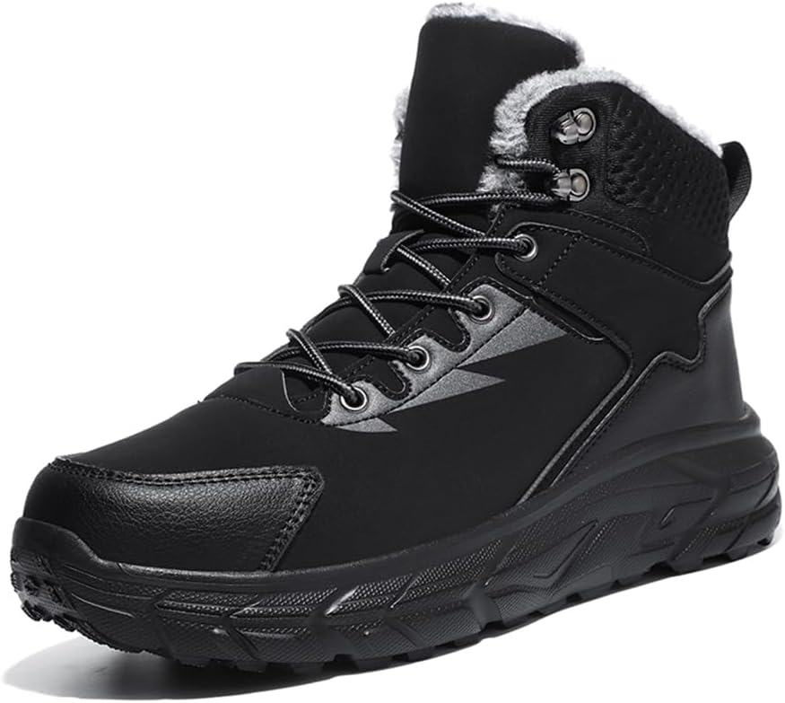 

Мужские зимние ботинки повседневные теплые с отделкой из плюша, легкие, водонепроницаемые, для походов и прогулок на свежем воздухе Asifn, черный
