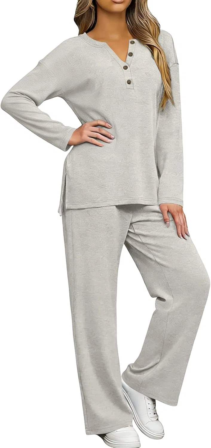 Спортивный костюм 2 предмета с V-образным вырезом, 01-light Gray — фото 3