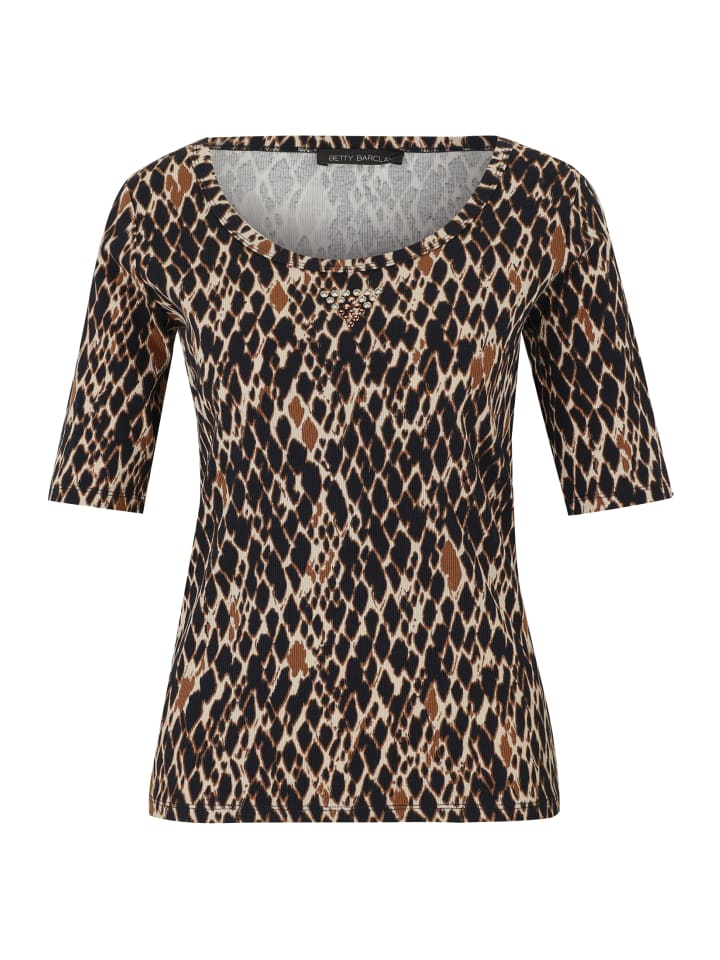 

Betty Barclay Ребристый топ темно-синего/коричневого цвета