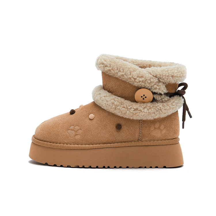 MASOOMAKE Женские короткие зимние сапоги без помпонов хаки, цвет Khaki Pompom-Free — фото 3