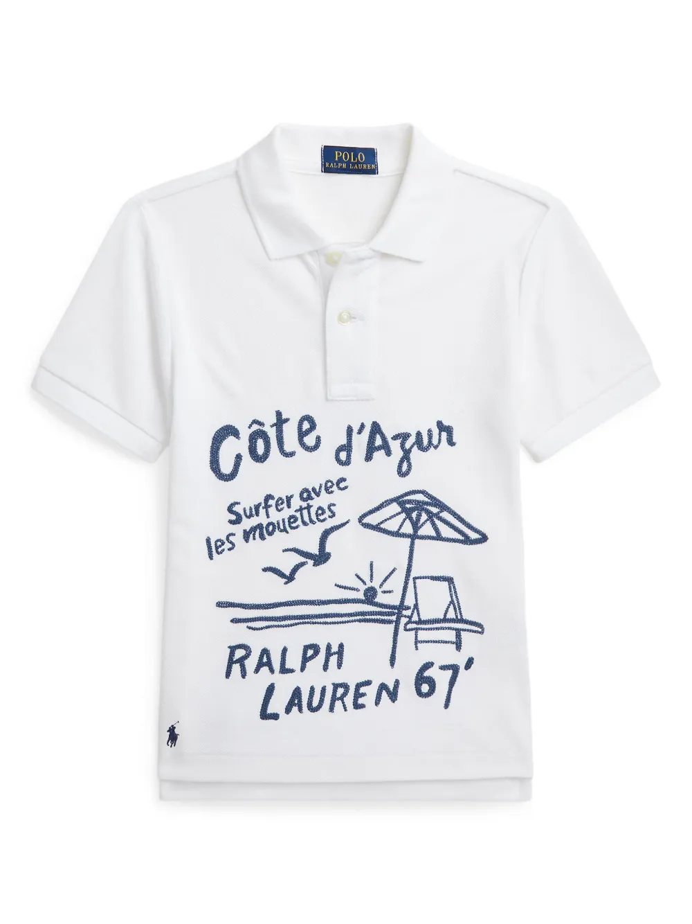 

Рубашка поло с принтом Polo Ralph Lauren Kids, белый