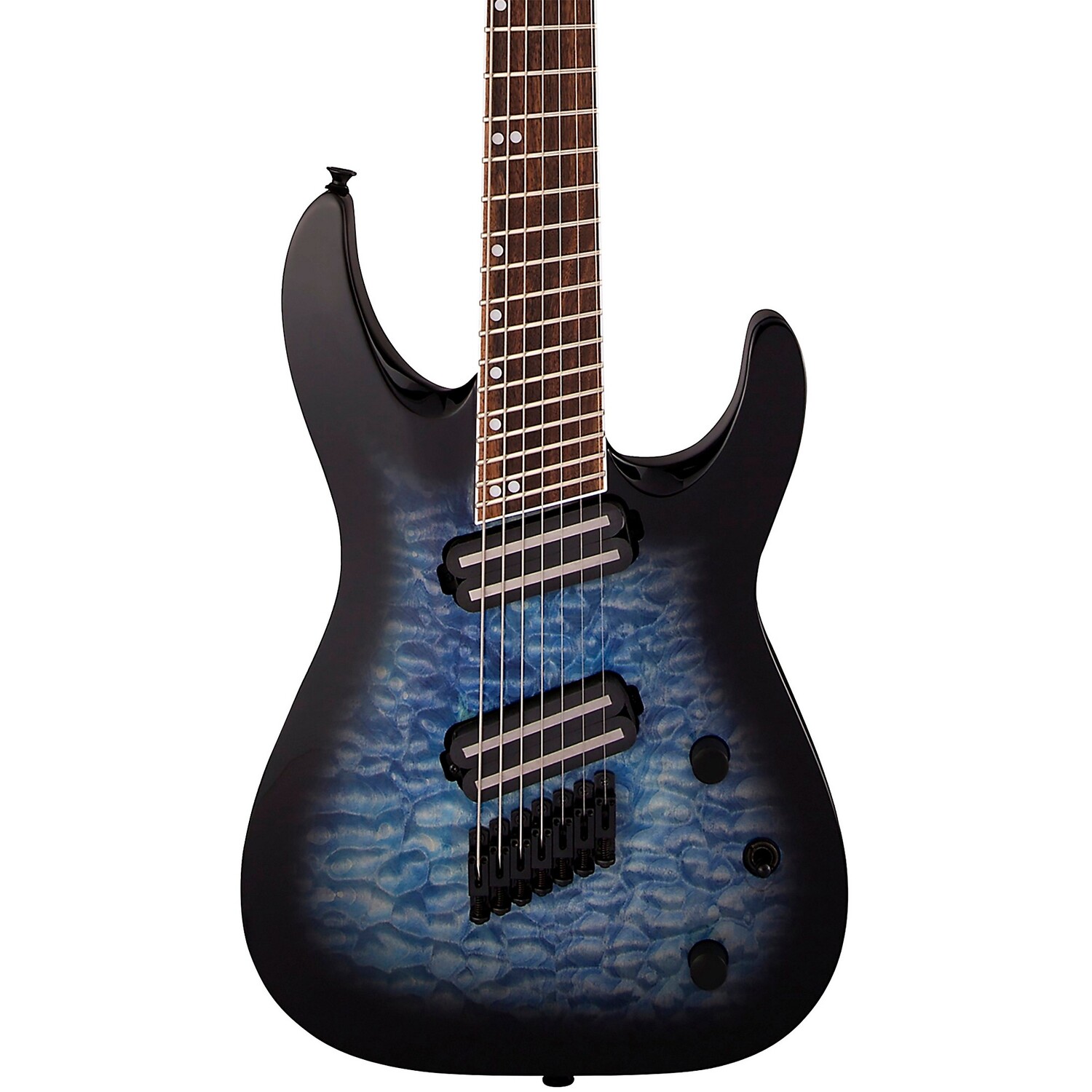 

Jackson X Series Soloist Arch Top SLATX7Q MS 7-струнная электрогитара с несколькими мензурами Transparent Blue Burst