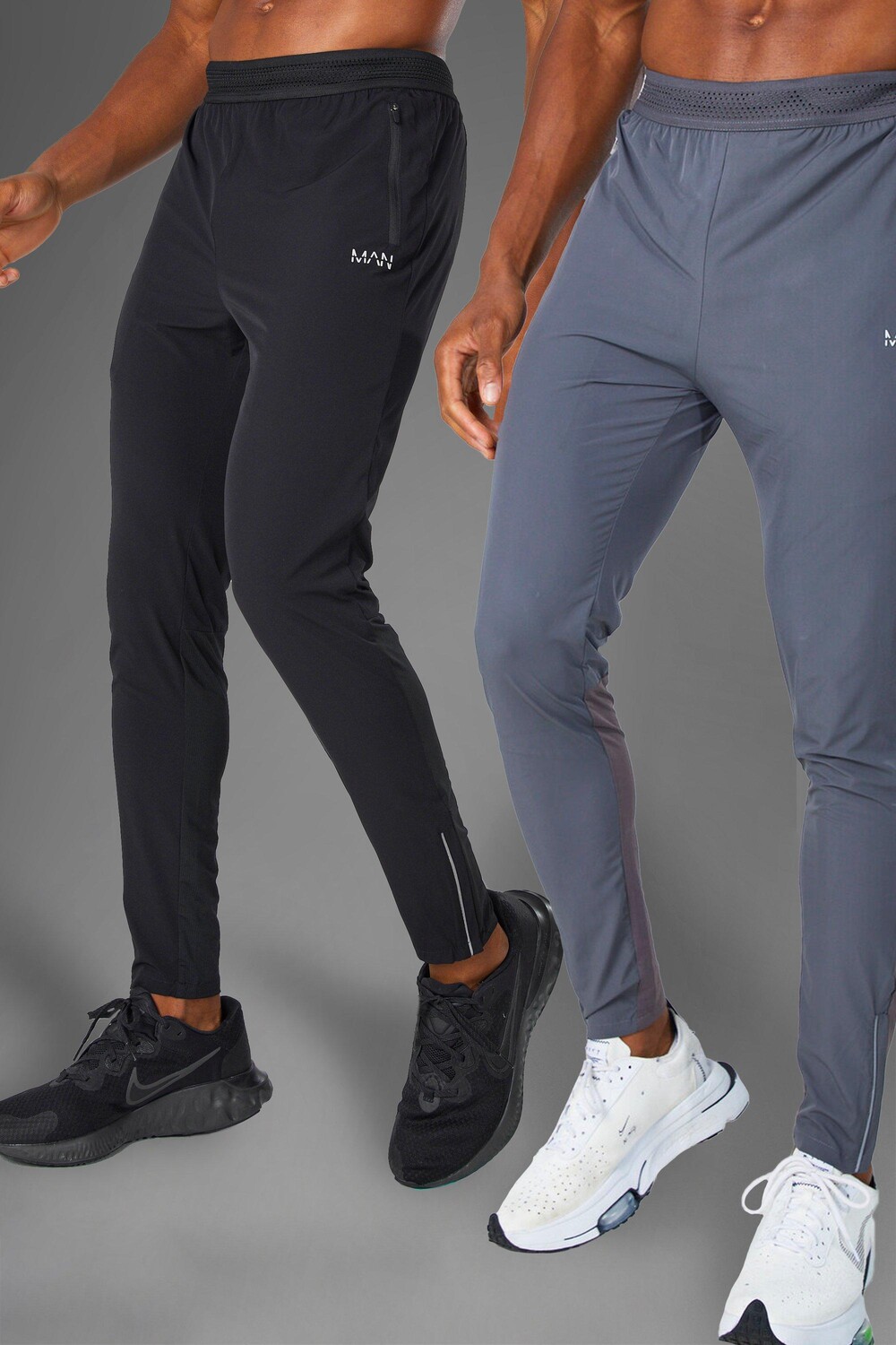 

Легкие джоггеры man active gym, 2 пакета Boohoo, черный