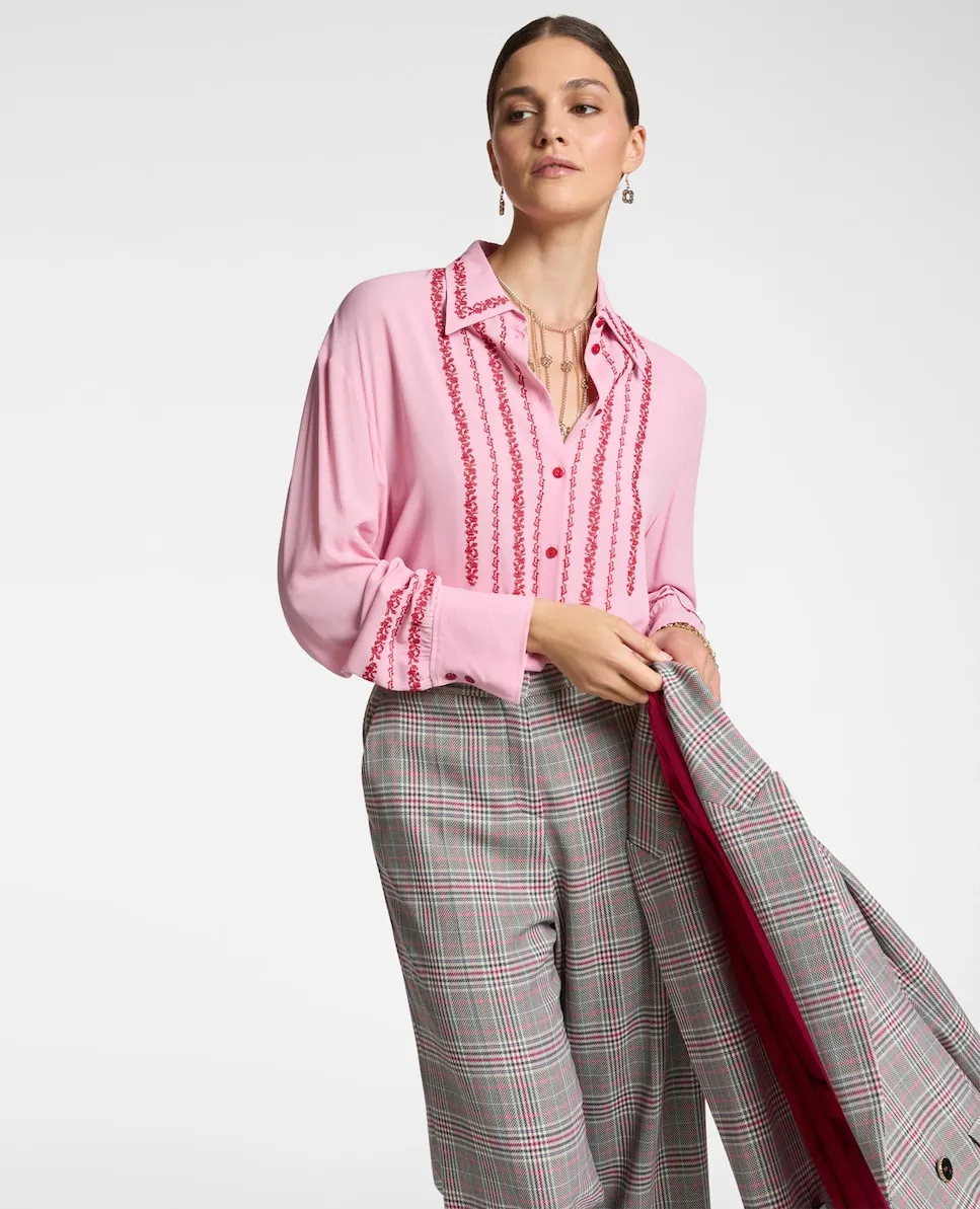 

Вышитая блузка из мягкой вискозы Elena Miró, розовый