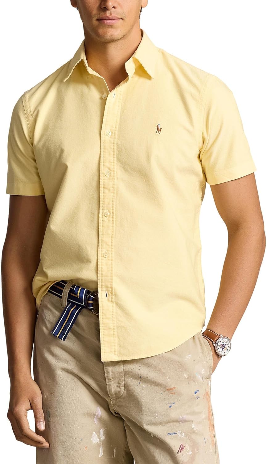 

POLO RALPH LAUREN Мужская классическая клетчатая рубашка Oxford, Yellow