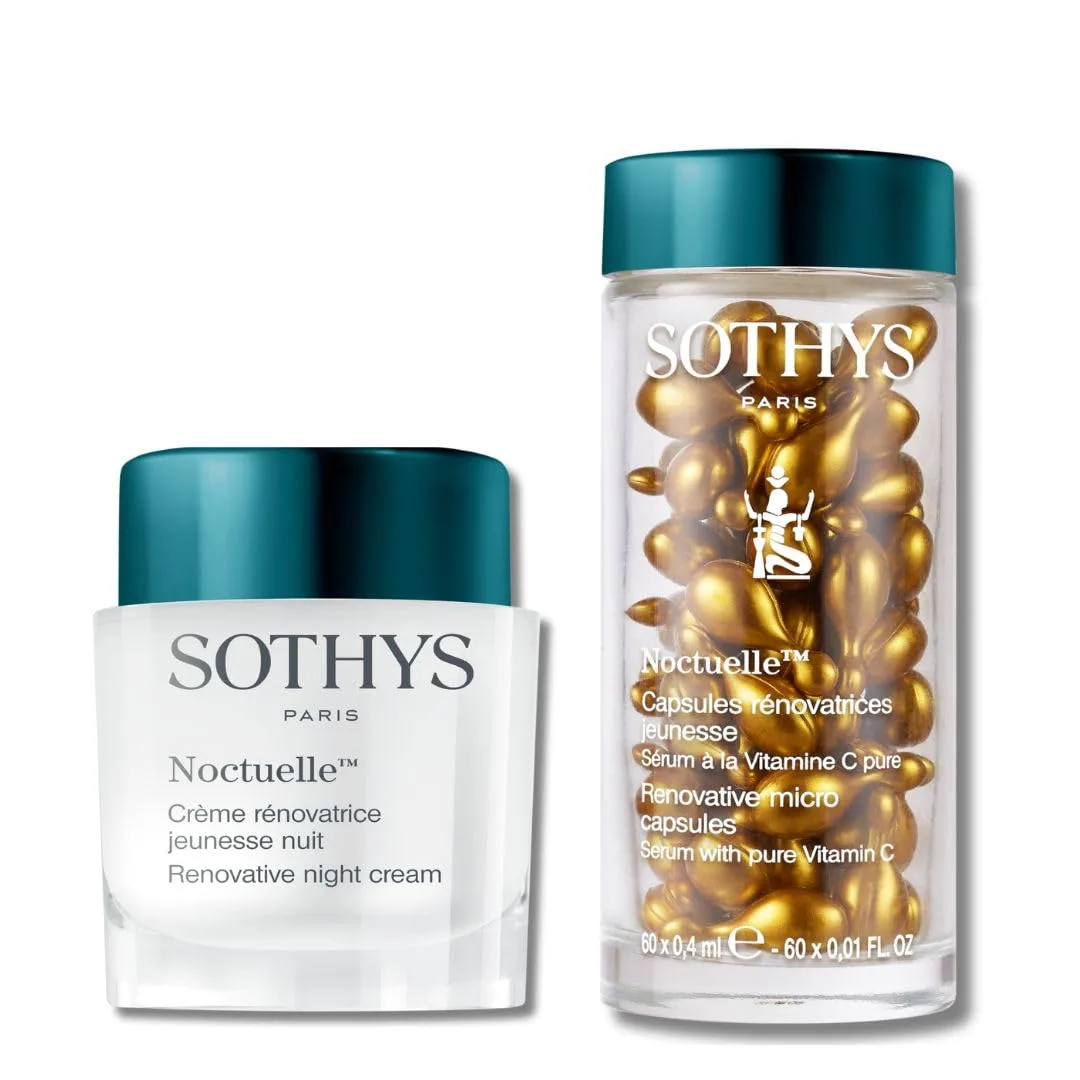 Набор SOTHYS: восстанавливающий ночной крем и сыворотка с витамином С, вечернее обновление.
