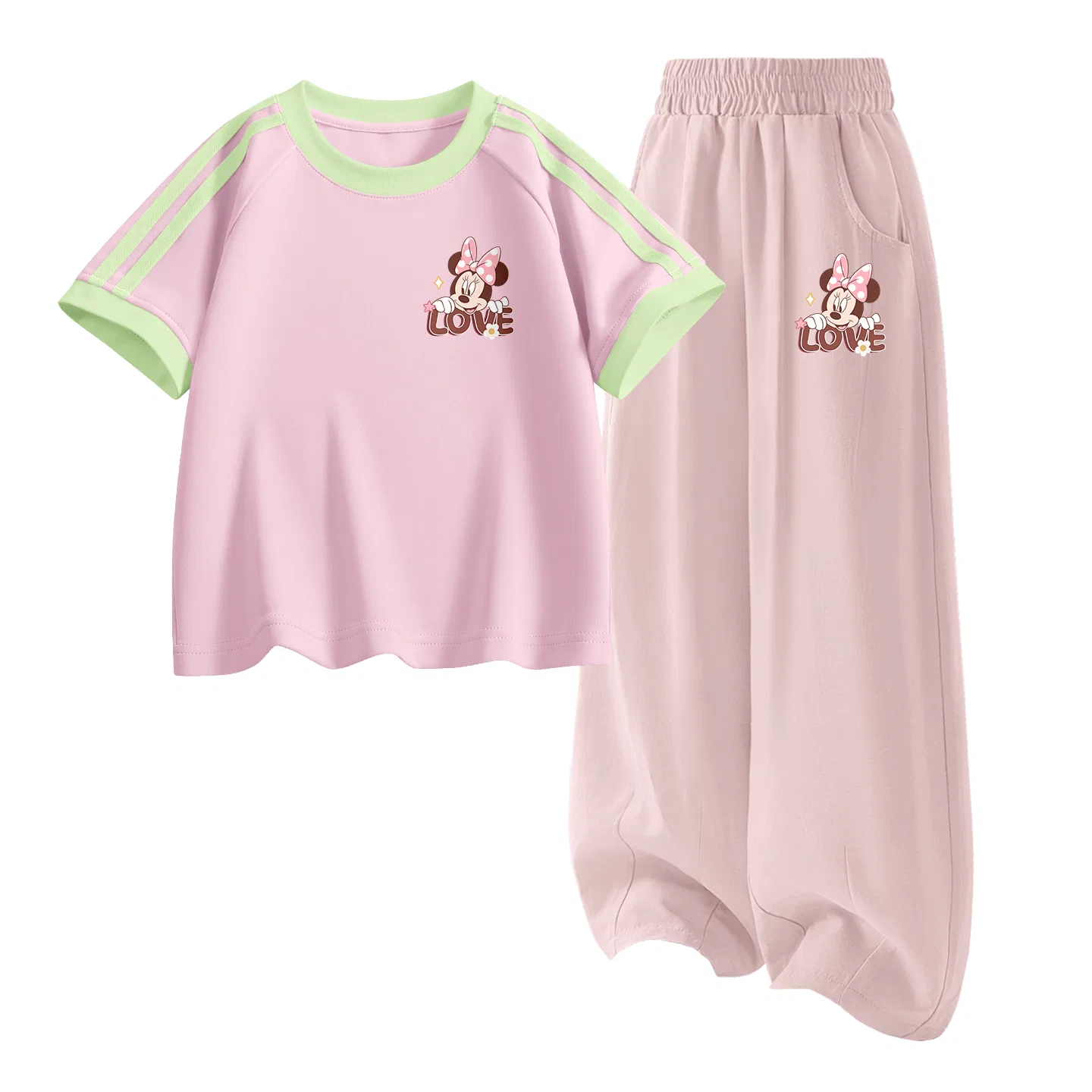 Детский спортивный костюм Casual Sportswear 2 Piece Set Disney, Di Warm Flower K Mousse Pink+Di Warm Flower K Rose Pink