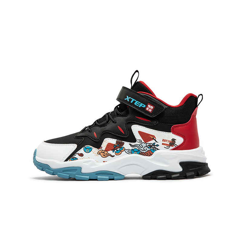 

XTEP Износостойкие поддерживающие детские кроссовки среднего размера для повседневной носки, черные, T-Step, белые, Challenge, красные, для подростков