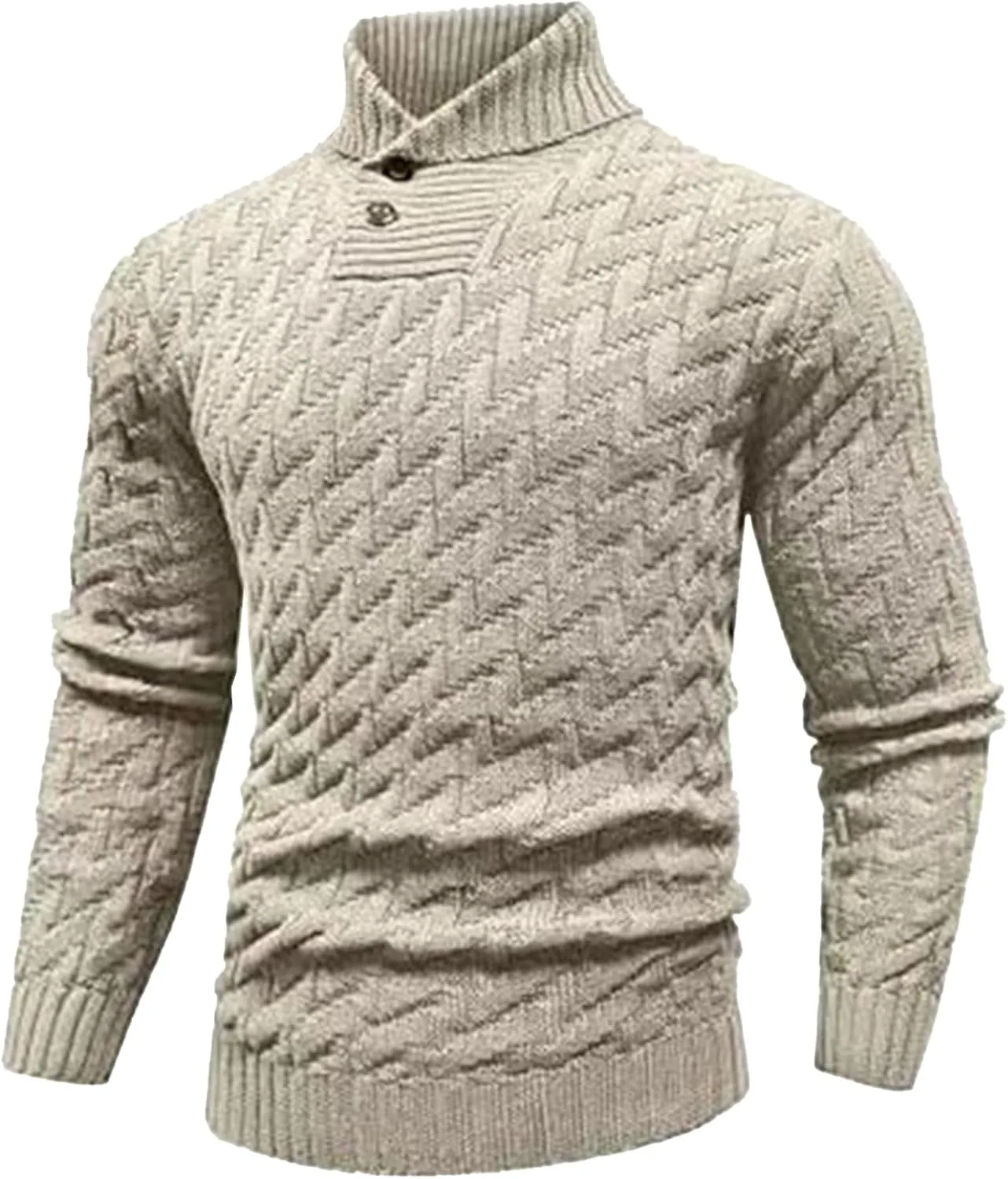 Мужской вязаный пуловер с застежкой на пуговицах, осенний, slim fit, с круглым вырезом