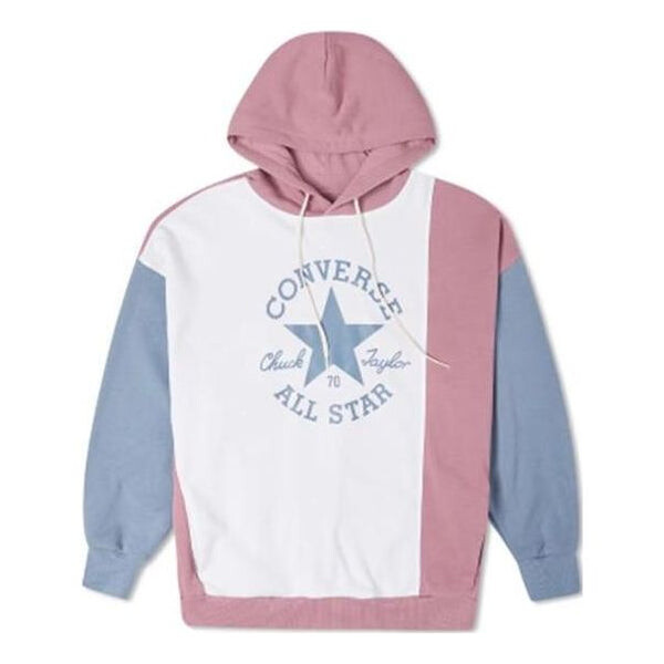 

Толстовка oversized color-blocked pullover hoodie 'pink aura multi' Converse, розовый