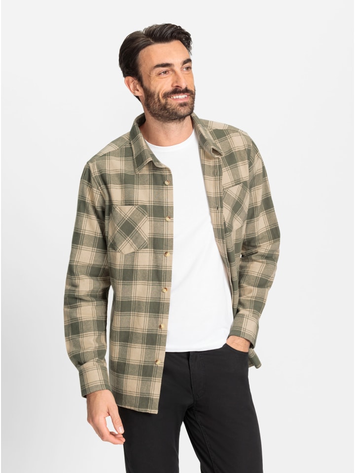 

Рубашка для активного отдыха в клетку цвета песочного хаки WITT WEIDEN