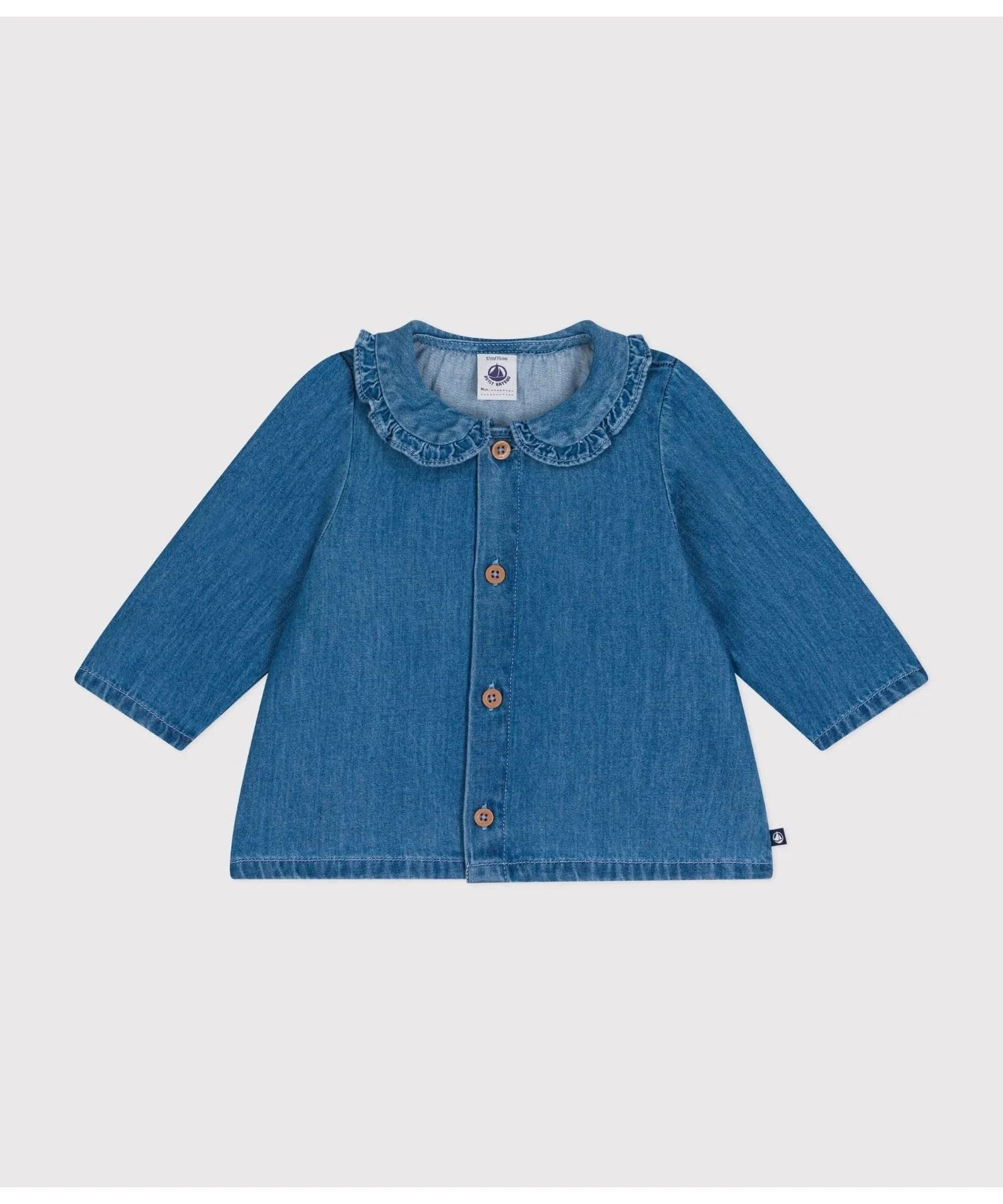 Джинсовая блузка с длинными рукавами PETIT BATEAU, Blue