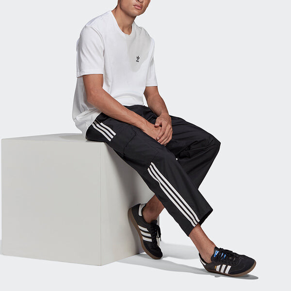 Спортивные штаны adidas originals 3-Stripes Cargo Woven Breathable Running Sports Pants Black, черный — фото 3