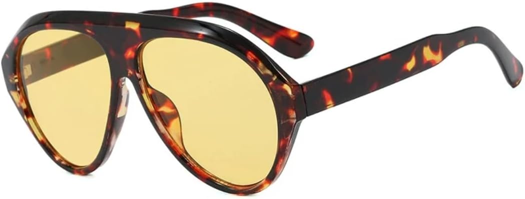 

Солнцезащитные очки с защитой UV400 | Увеличенная оправа, линзы конфетного цвета | Для женщин и мужчин, для занятий спортом на открытом воздухе и вождения DSVIGF, Leopard Yellow