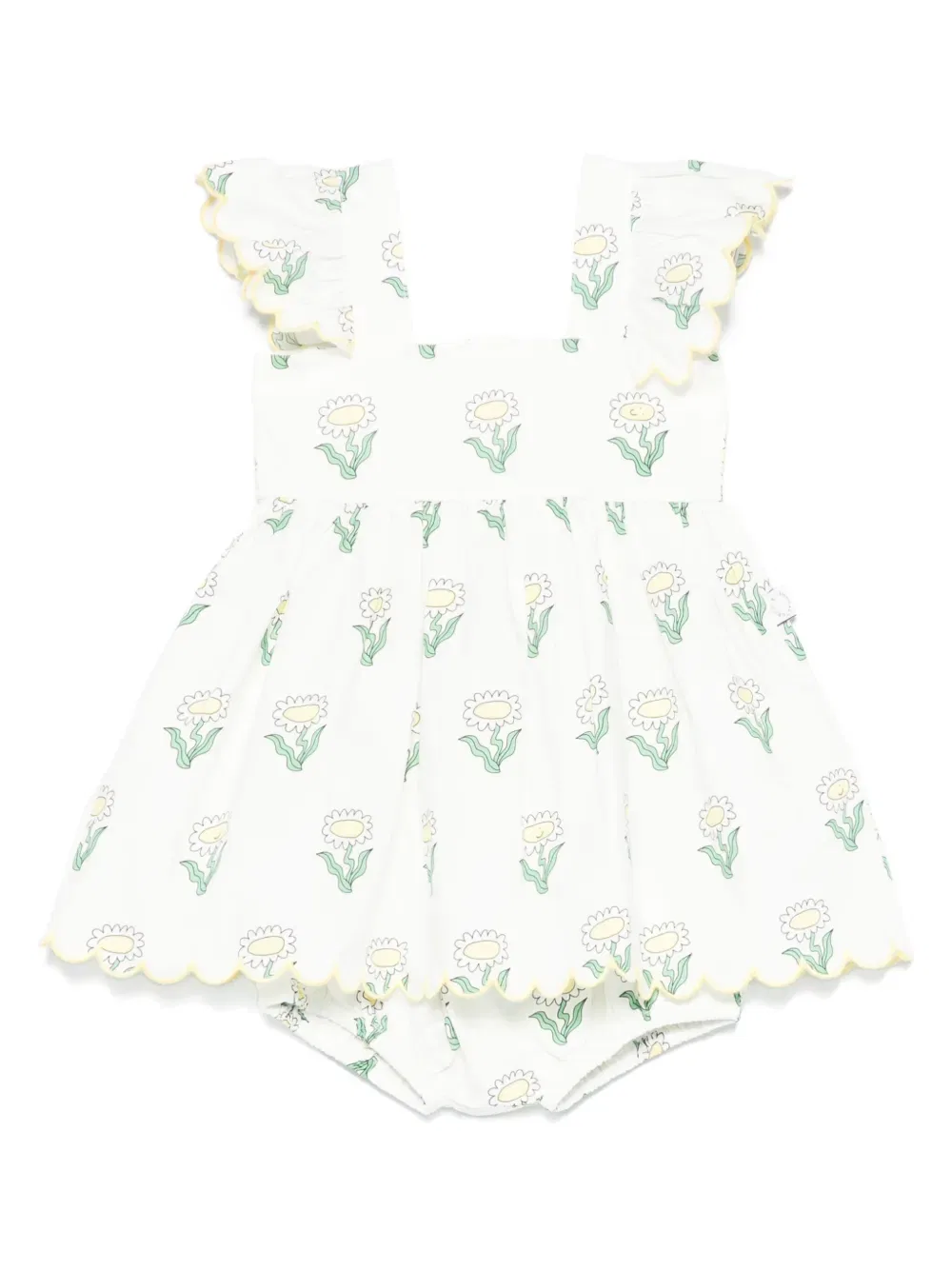 Платье с принтом в виде ромашек Stella Mccartney Kids, белый
