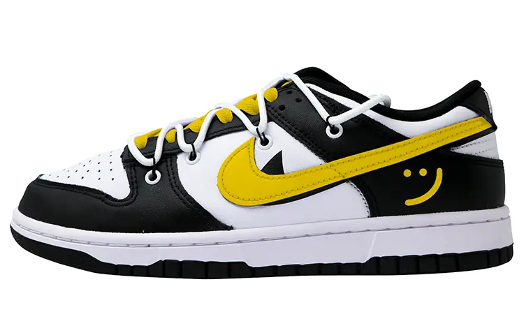 

Кроссовки Nike Dunk Skateboarding Shoes Unisex Low-top Black/White/Yellow, черный/белый