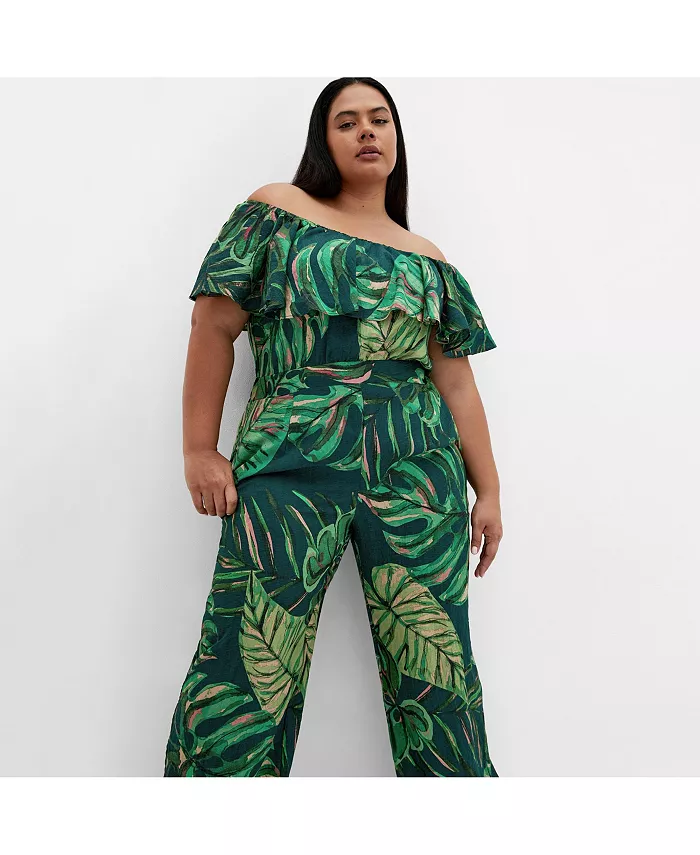 

Комбинезон Peta Palm Plus Size CITY CHIC, зеленый